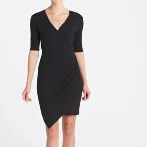 GoldRay Black Faux Wrap Knit Dress